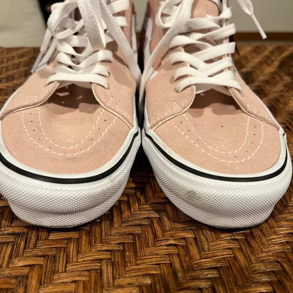 Vans Sk8-Hi Skate Shoes Sneakers Tapered Athletic Rose White Womens 9 Mens 7.5